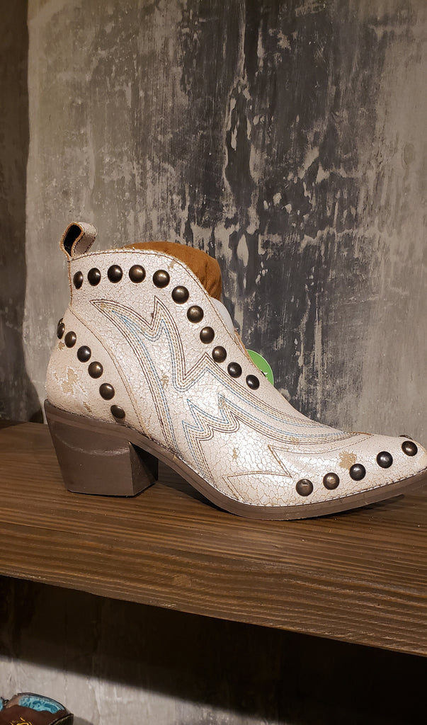 DISTRESSED WHITE CORRAL BOOTIES ( $154.00 )