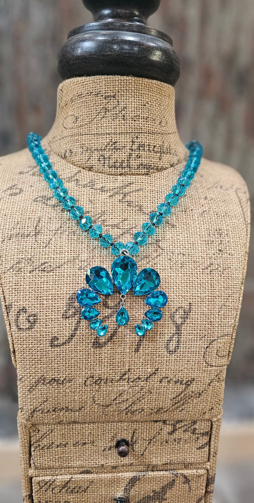 GORGEOUS BLING SQUASH BLOSSOM NECKLACE
