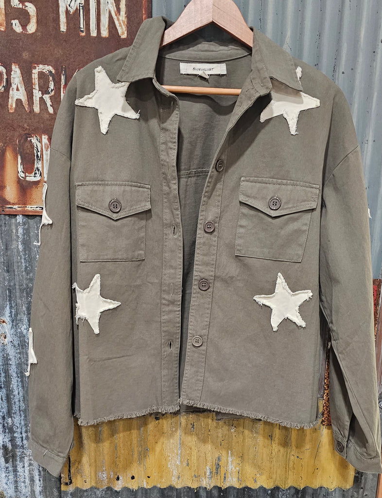 OLIVE TAUPE STAR SHACKET