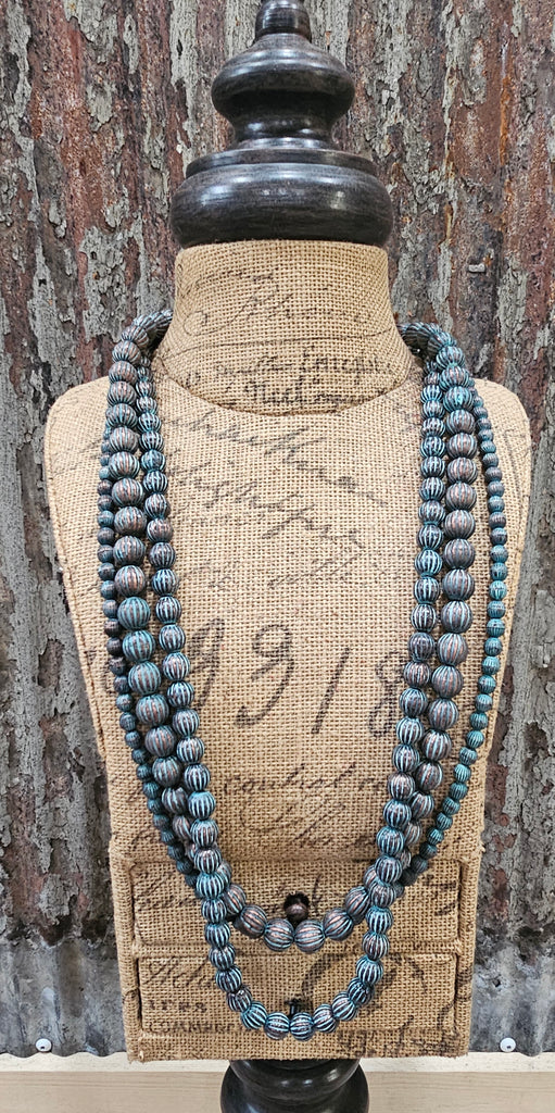 ANTIQUE LOOKING TURQ LIGHTWEIGHT NECKLACE