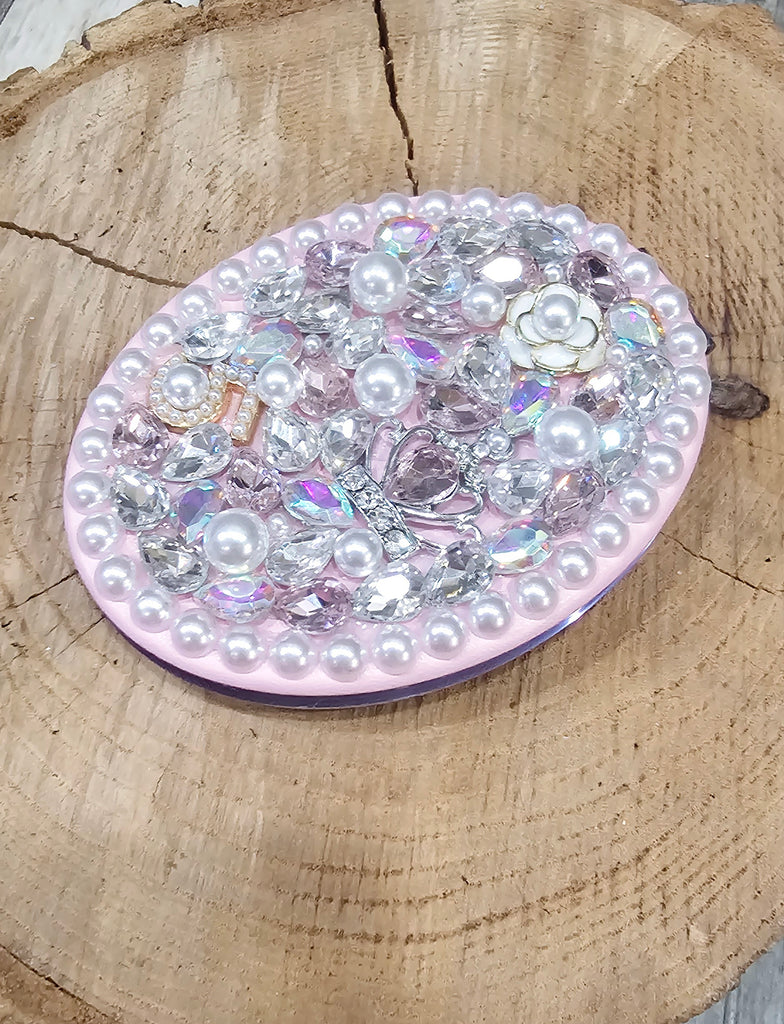 SHABBY CHIC BLING COMPACT MIRROR