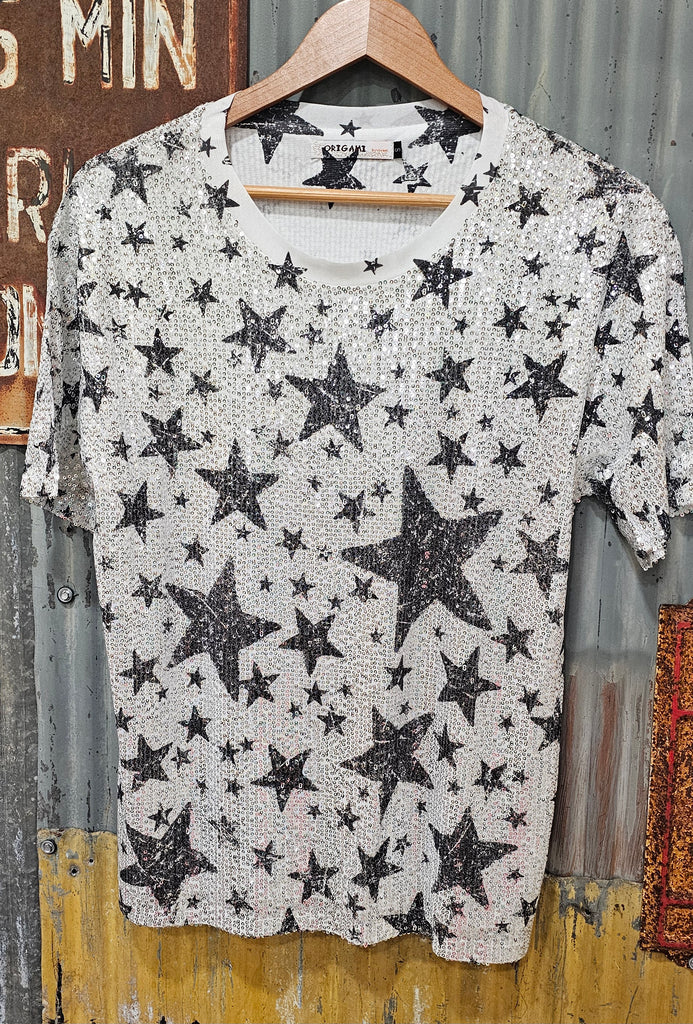 ORIGAMI SEQUIN LINED STAR TOP