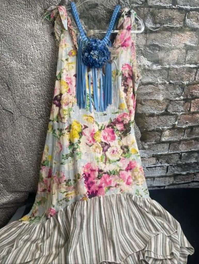 FLORAL SHABBY CHIC HIGH LOW RARE BIRD DRESS ( Normally $89 )