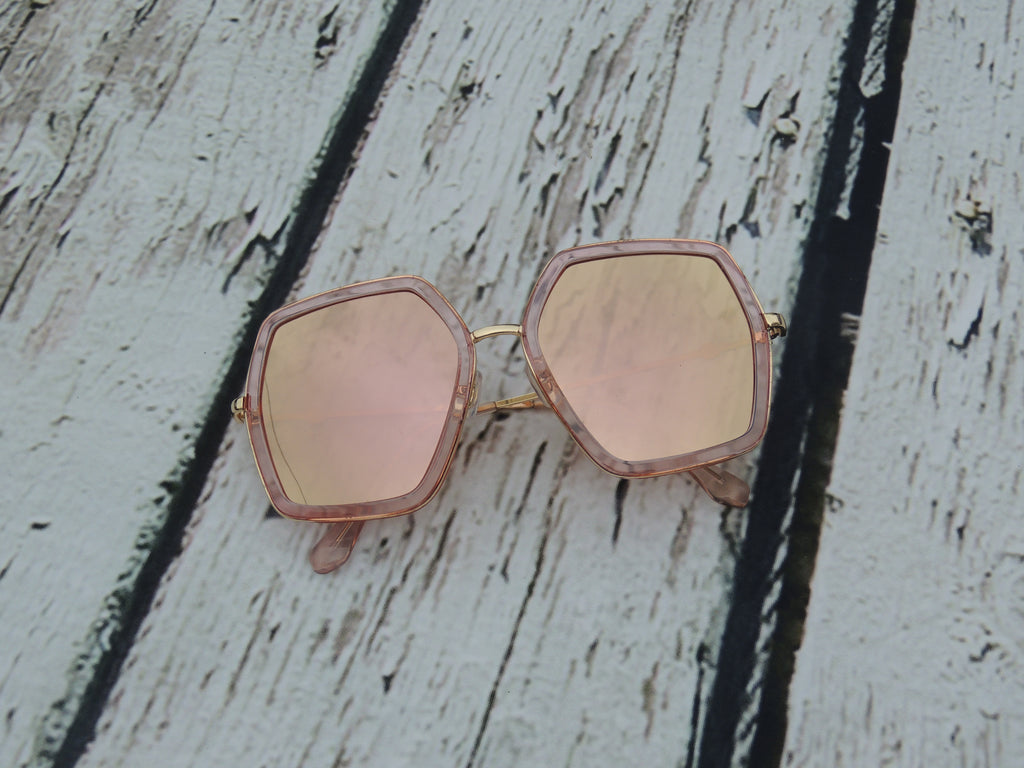 Rose Gold Metal Sunglasses