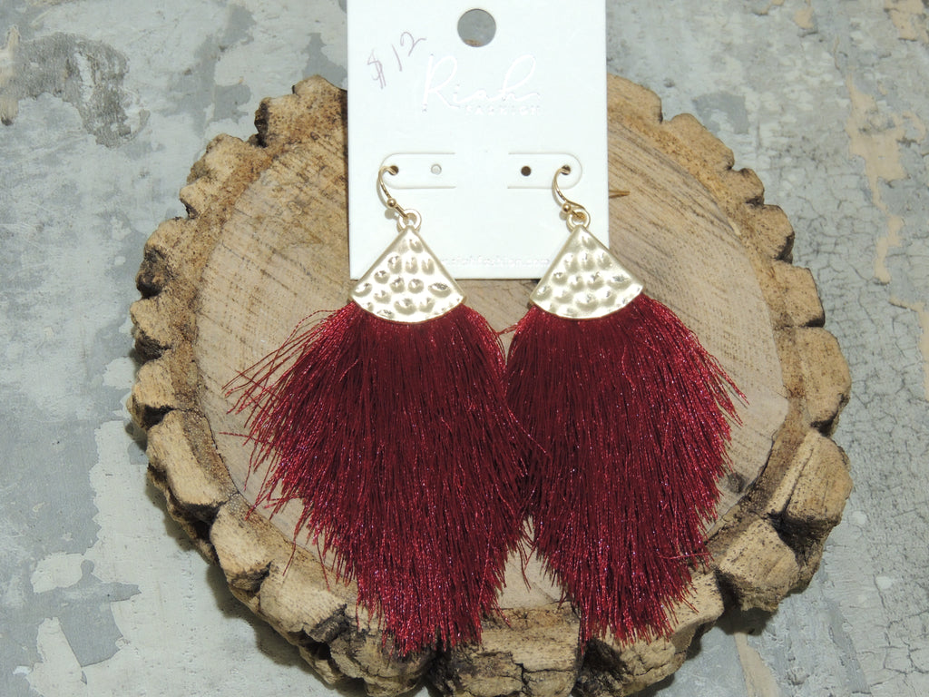 Riah Fashion Purple Tassel Earrings