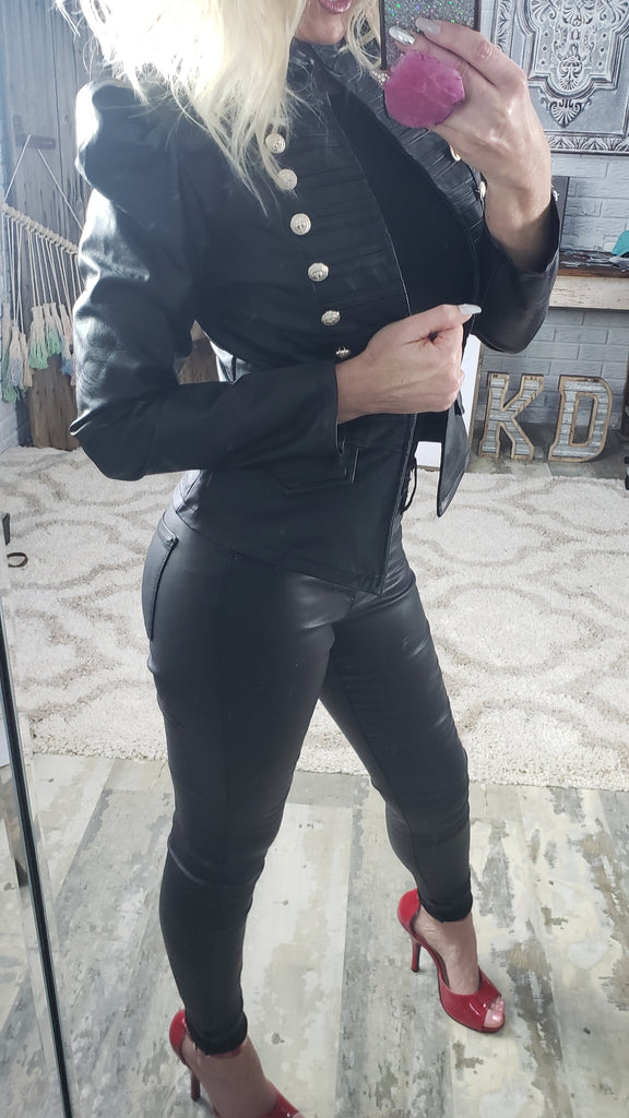 FAUX LEATHER BOTTOMS