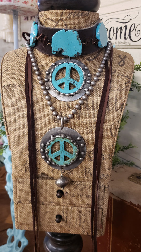 BEADED PEACE NECKLACE