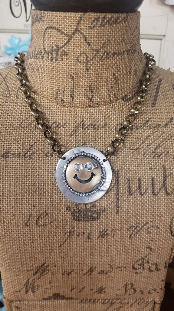 BLINGED OUT SMILE NECKLACE