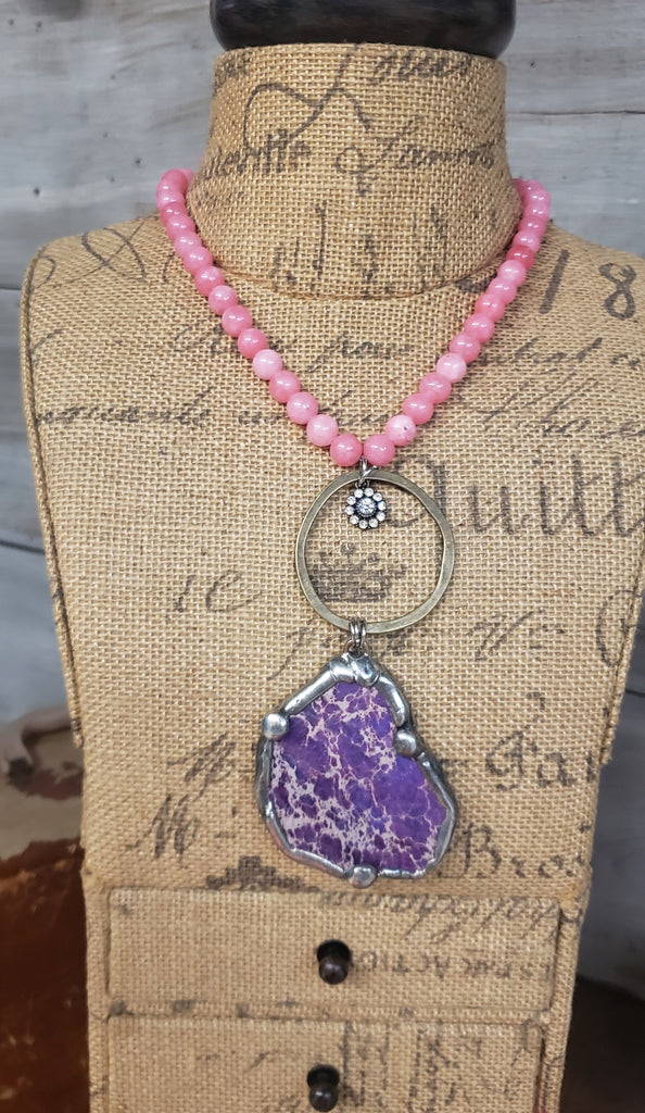 PINK WITH PURPLE STONE