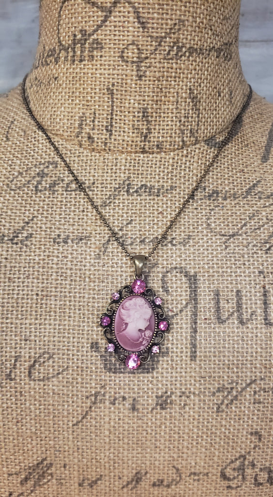 PINK CAMEO NECKLACE