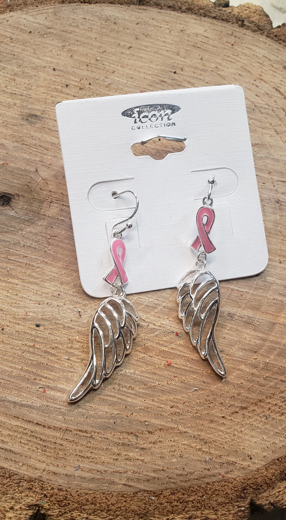 PINK RIBBON WITH WINGS