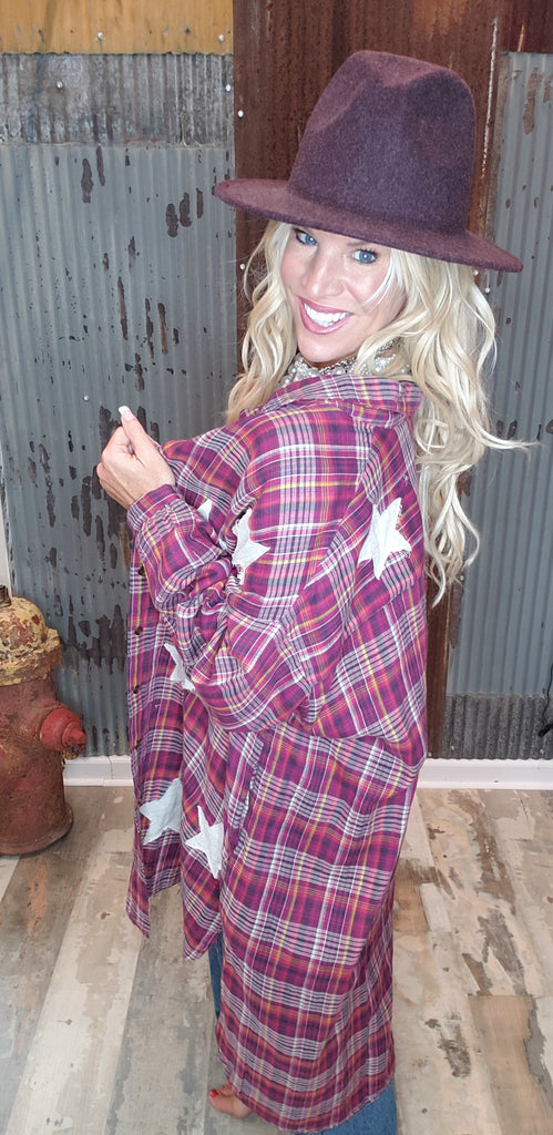 ONE SIZE FITS ALL PLAID DUSTER / TOP