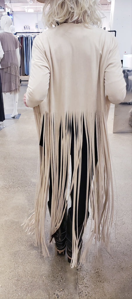 FRINGED LONG SUEDE DUSTER