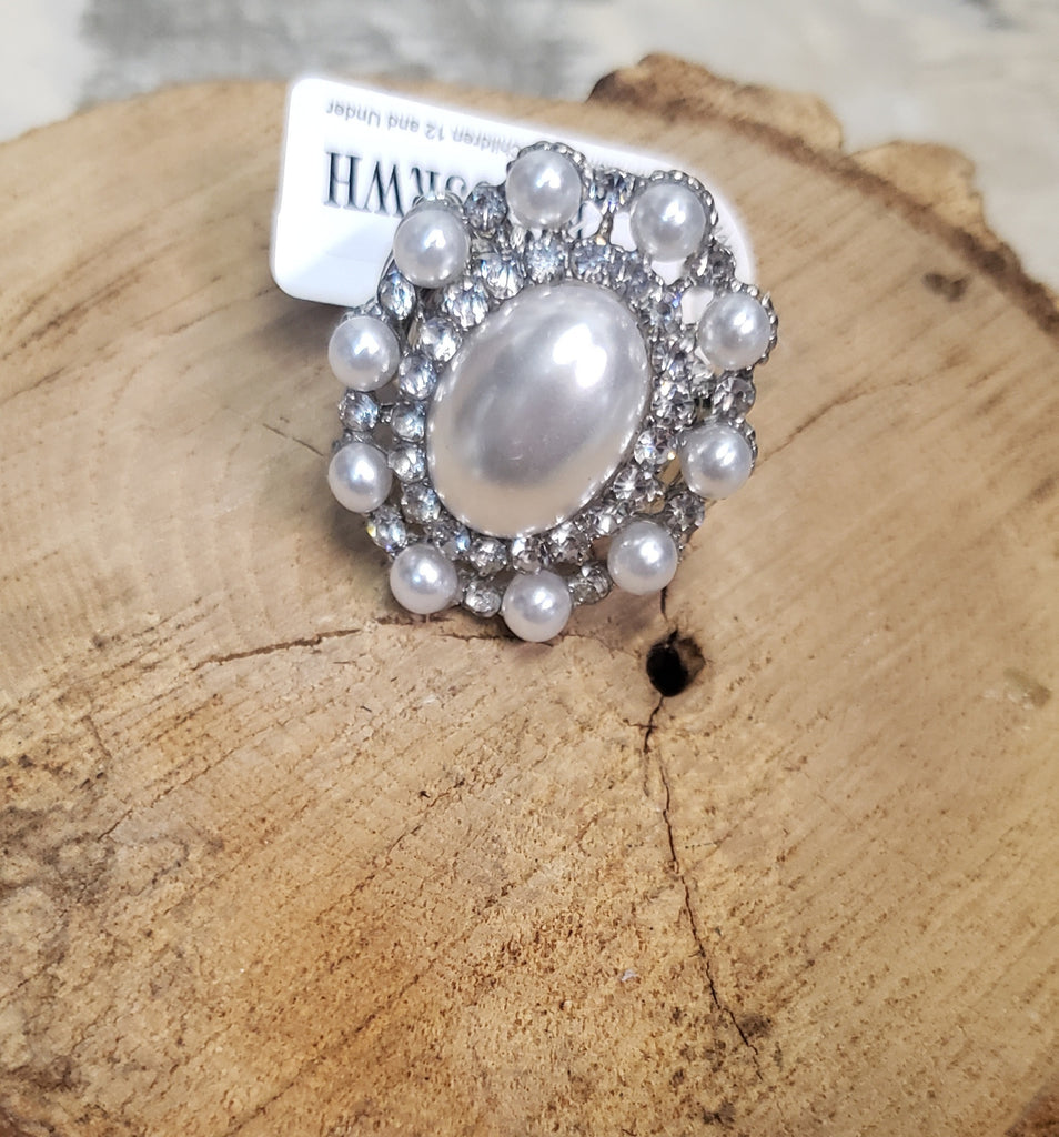 PEARLS & BLING STRETCH RING