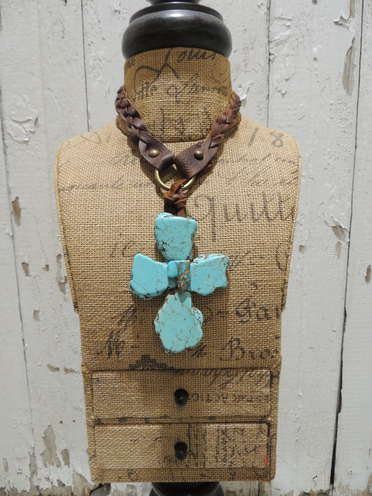 Leather Cross necklace
