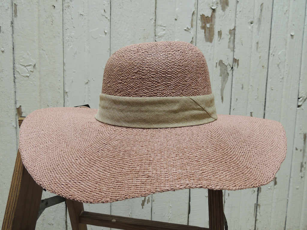 Floppy Sunhat in Blush with Tan Band