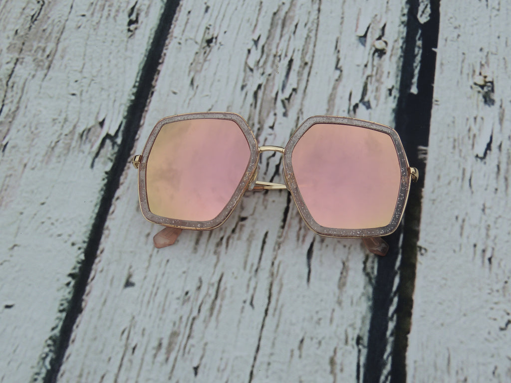 Rose Gold Metal Sunglasses