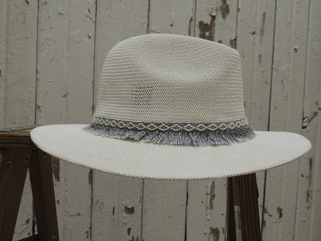 Large Cream Hat with Gray Details