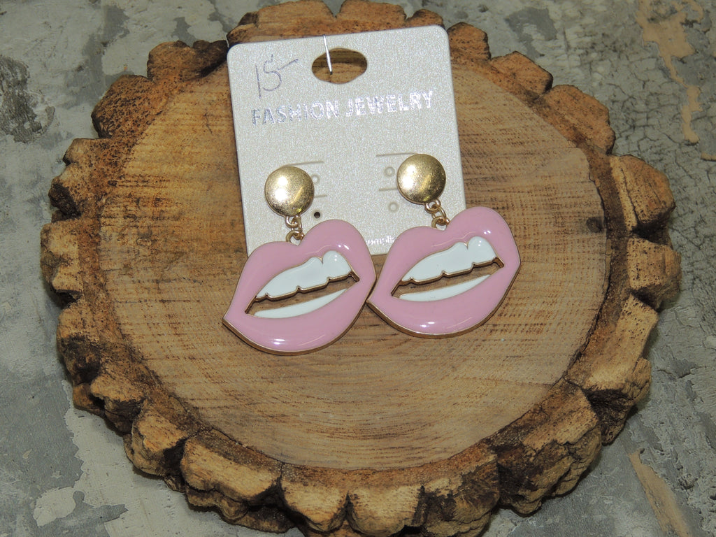 Pink Lips Earrings